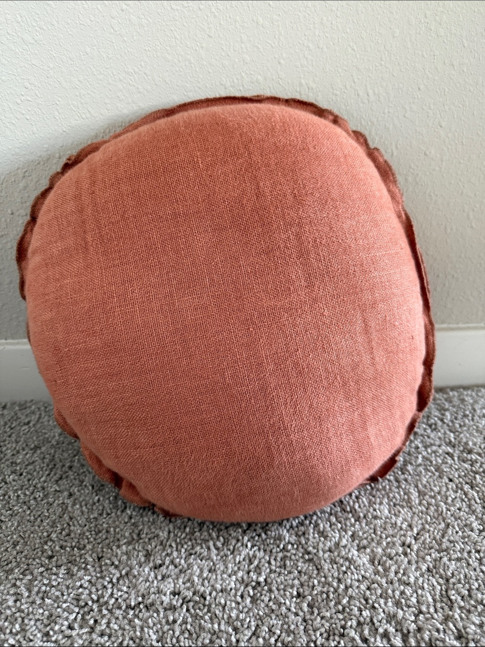 Lulu and Georgia Arlo Rust Round Accent Pillow 14” Dia